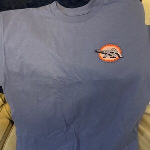 Asics Men's Slate Blue Tee with Orange Accent Logo